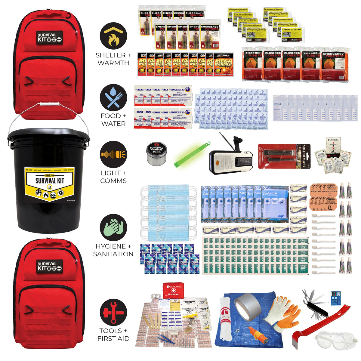 Quake Kits Office Emergency Bucket Kit – Workplace Survival & Shelter-in-Place Supplies