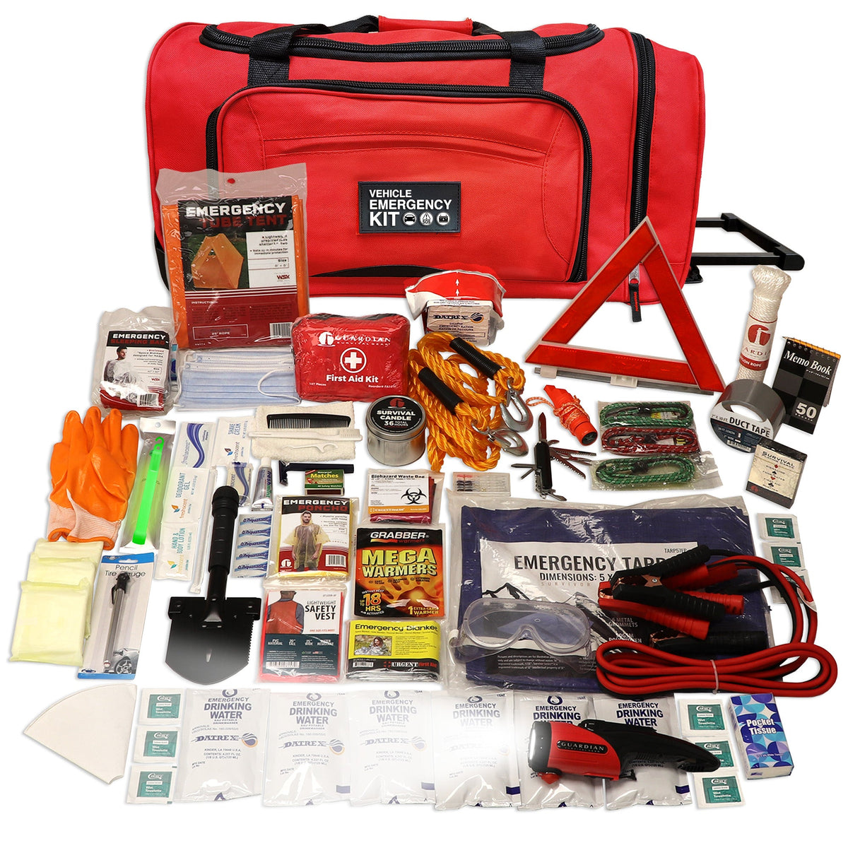 Vehicle Emergency Roadside Survival Kit – 3 Preparedness Levels with First Aid & Safety Gear