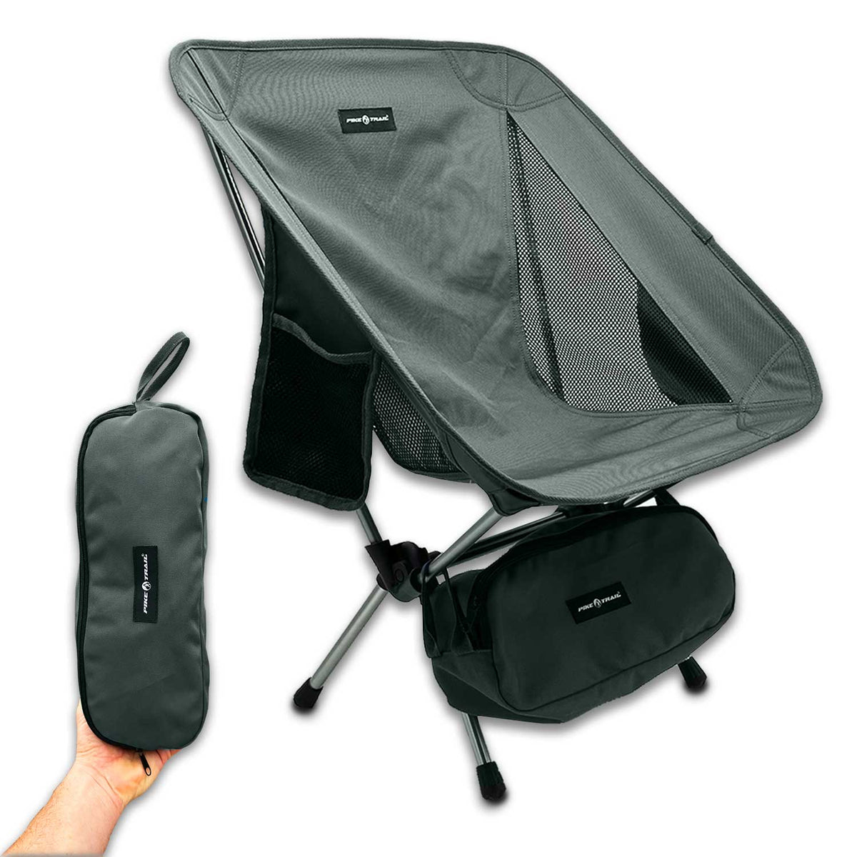 Pike Trail Ultralight Compact Camping Chair – 330 lb Capacity with Carry Bag
