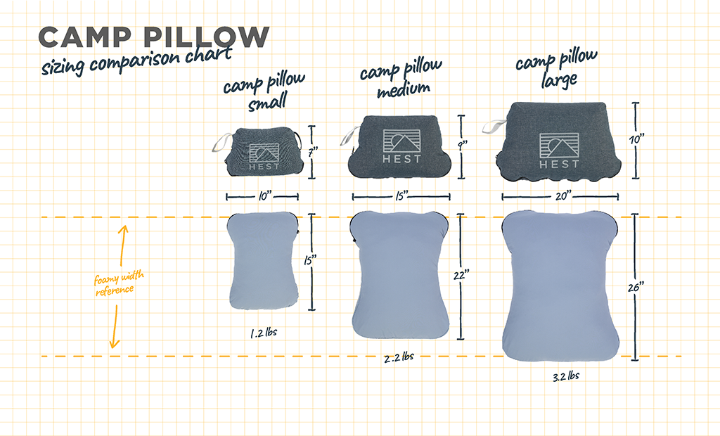 HEST Camp Pillow – Packable Memory Foam Camping & Travel Pillow