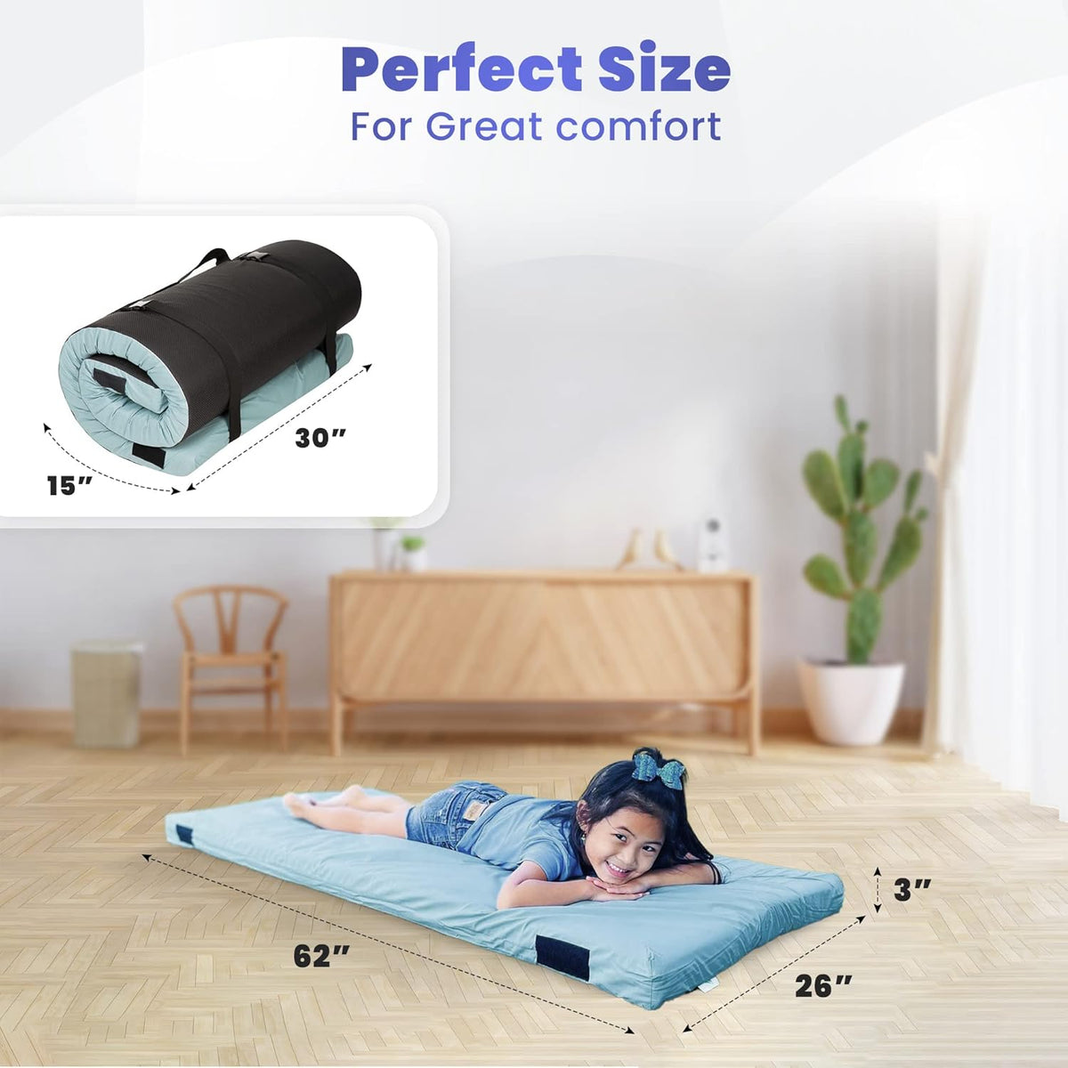 4-Inch Memory Foam Camping Mattress – Folding Waterproof Sleeping Pad
