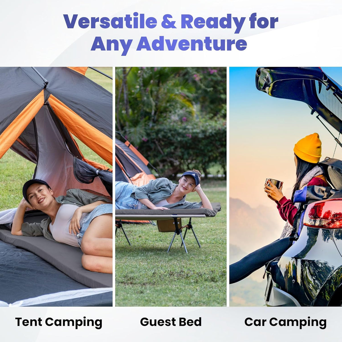 4-Inch Memory Foam Camping Mattress – Folding Waterproof Sleeping Pad
