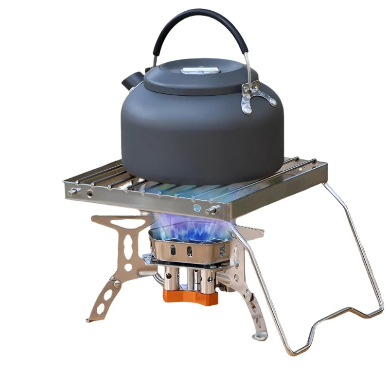 Compact Camping Stove Grill Rack & Burner – Portable Stainless Steel Outdoor Cooking Stand