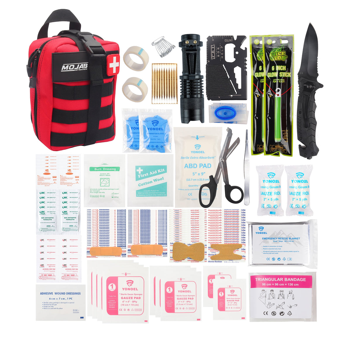 Comprehensive Emergency First Aid & Survival Kit – Tactical MOLLE Pouch with 150+ Supplies