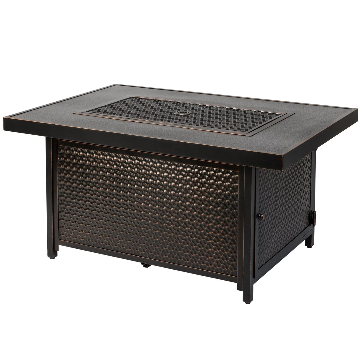 Weyland Rectangle Propane Fire Pit Table – 55,000 BTU Aluminum Gas Fire Table with Fire Glass
