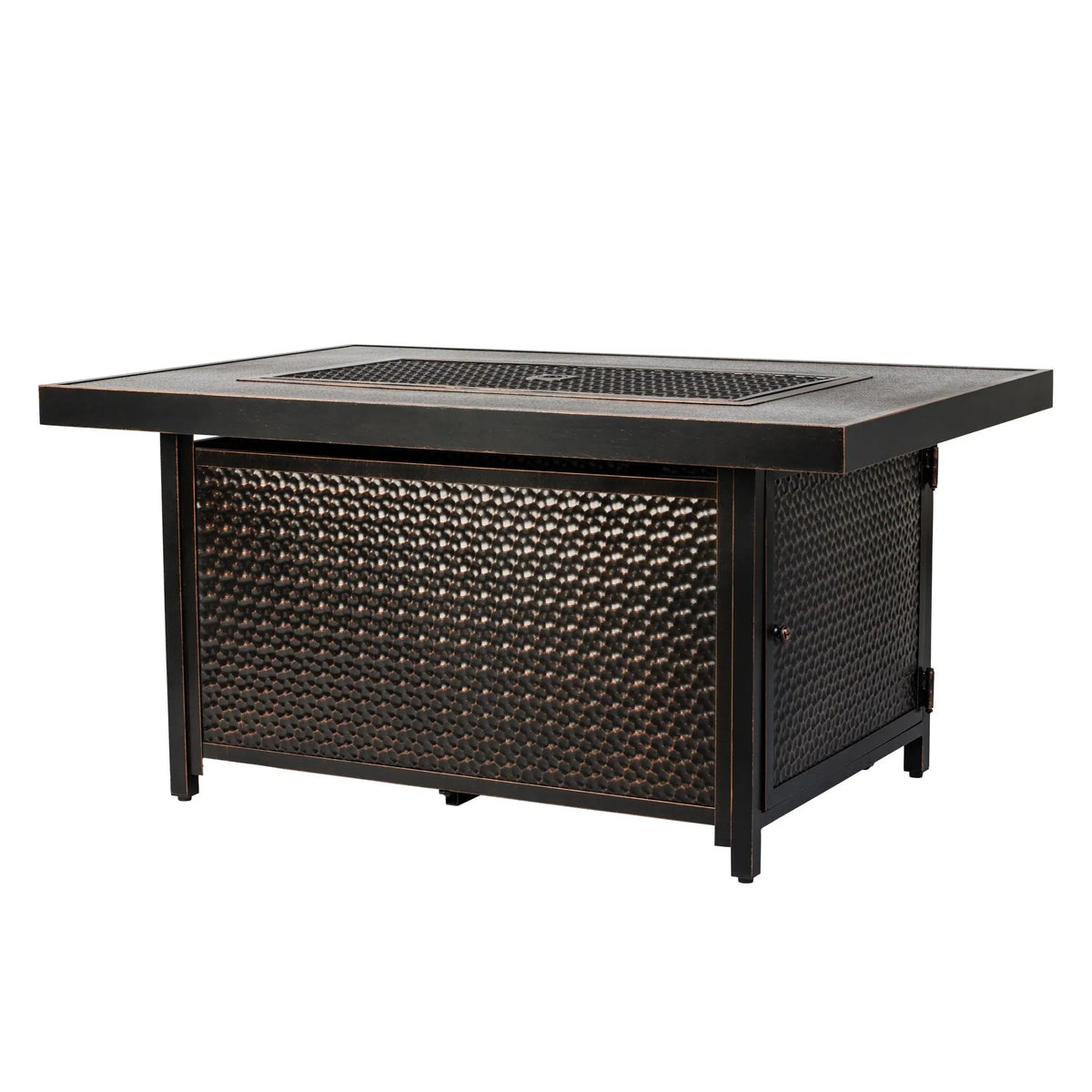 Weyland Rectangle Propane Fire Pit Table – 55,000 BTU Aluminum Gas Fire Table with Fire Glass
