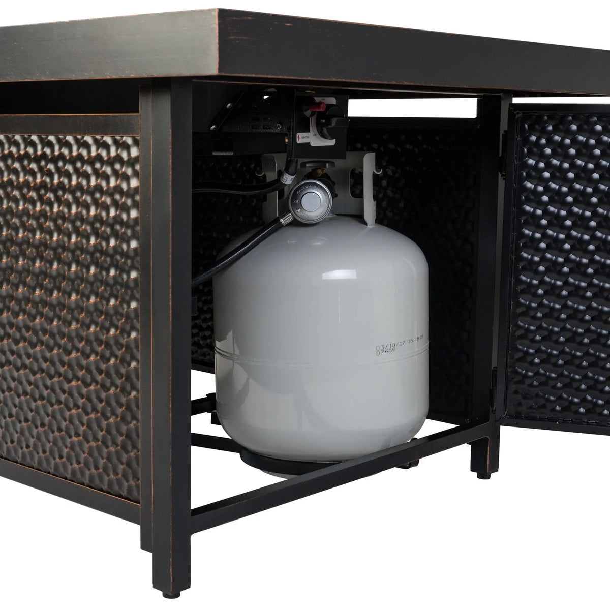 Weyland Rectangle Propane Fire Pit Table – 55,000 BTU Aluminum Gas Fire Table with Fire Glass