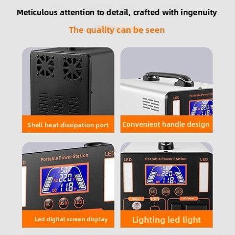 Portable Solar Power Station With Fast Charging And High Capacity Output Ports