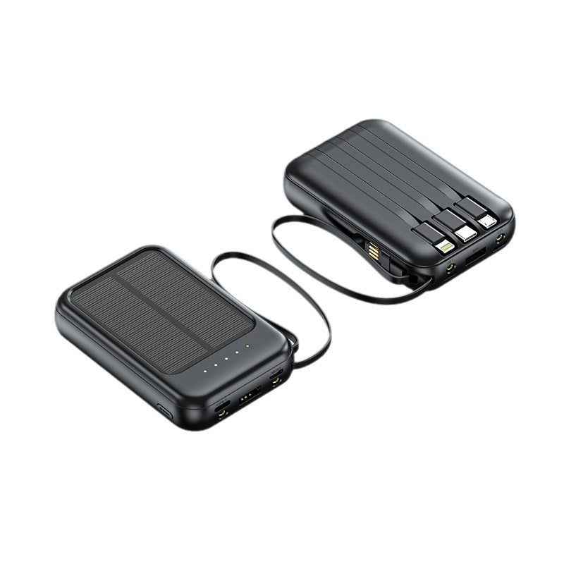 Solar Power Bank 20000mAh With Built In Cable Portable Charger