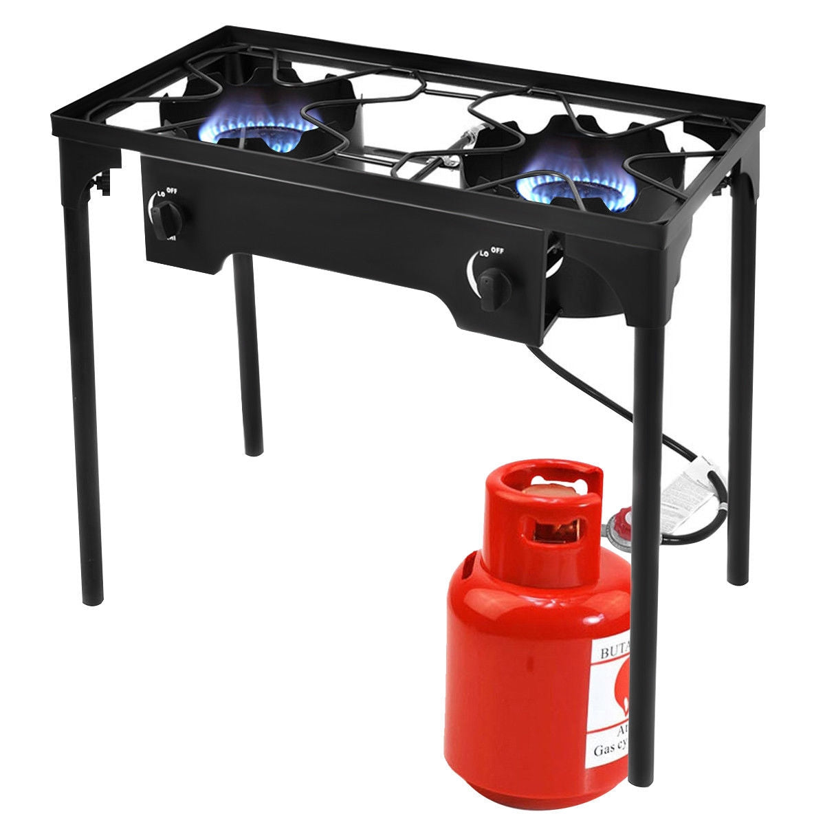 150,000 BTU Double Burner Outdoor Stove – Heavy-Duty Cast Iron Camping & Tailgating Cooker