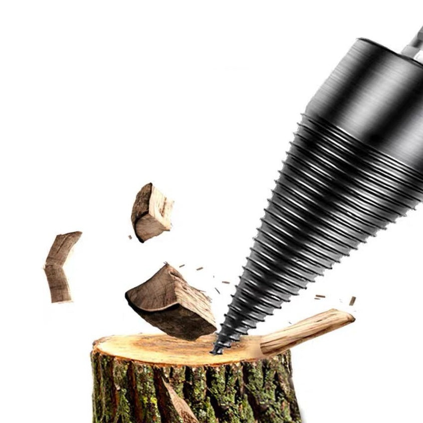 Wood Splitting Drill Bit – 32mm & 42mm Firewood Splitter with Square, Hex or Round Shank