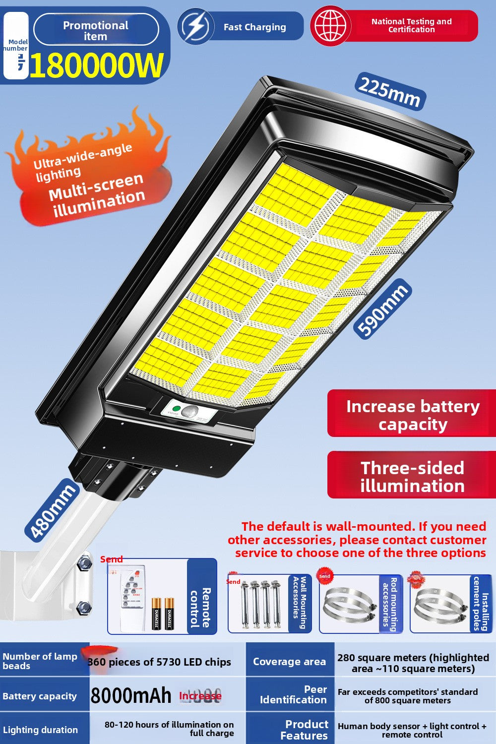 Solar Powered Outdoor Lights Super Bright Waterproof Automatic Operation