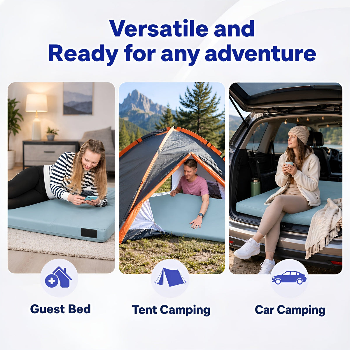 4-Inch Memory Foam Camping Mattress – Folding Waterproof Sleeping Pad