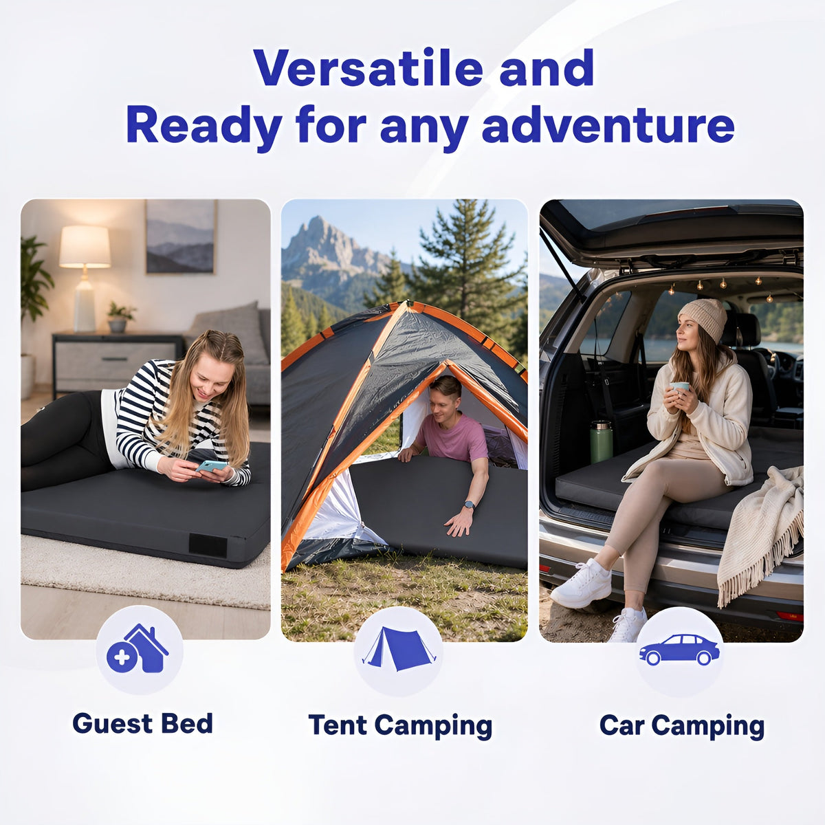 4-Inch Memory Foam Camping Mattress – Folding Waterproof Sleeping Pad