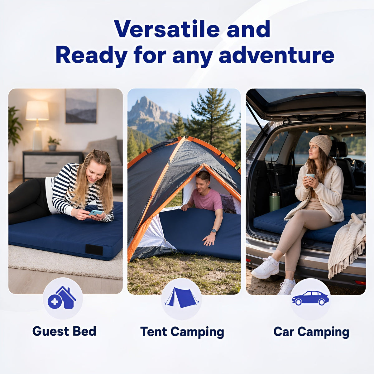 4-Inch Memory Foam Camping Mattress – Folding Waterproof Sleeping Pad