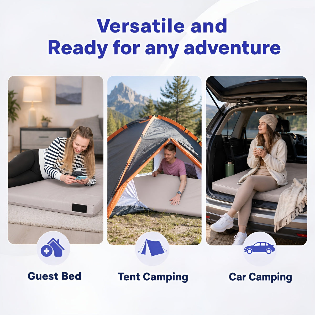 4-Inch Memory Foam Camping Mattress – Folding Waterproof Sleeping Pad