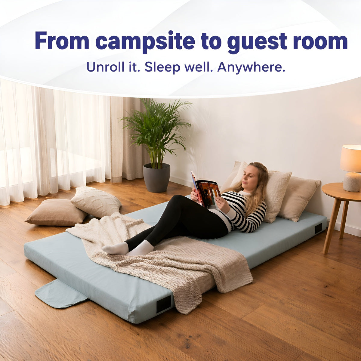 4-Inch Memory Foam Camping Mattress – Folding Waterproof Sleeping Pad