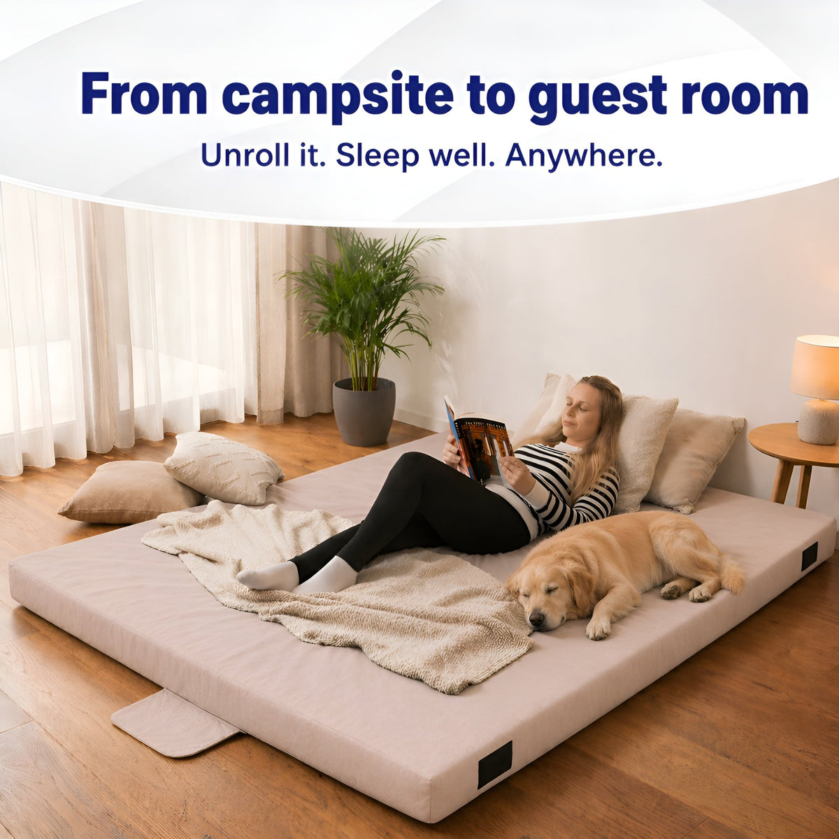 4-Inch Memory Foam Camping Mattress – Folding Waterproof Sleeping Pad