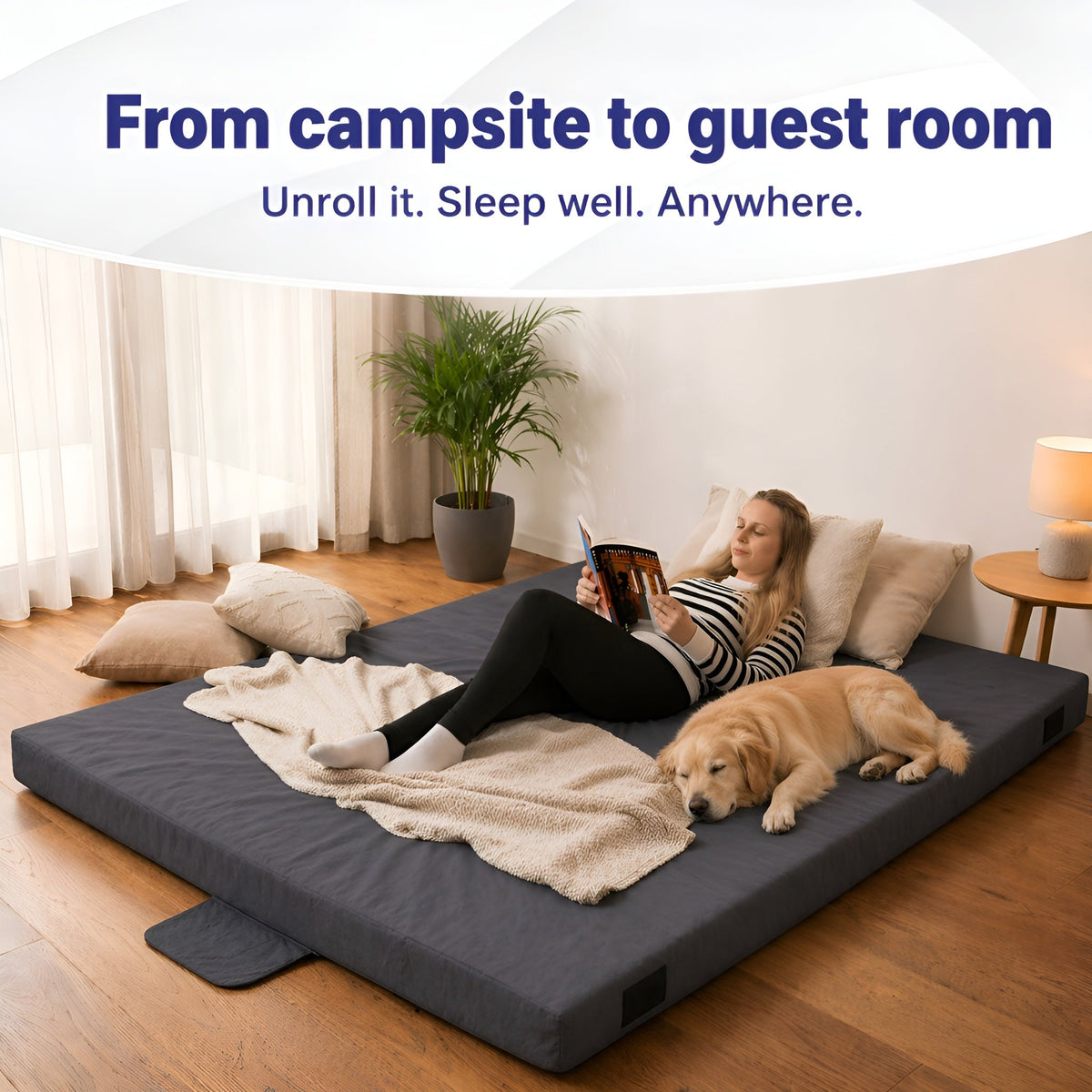 4-Inch Memory Foam Camping Mattress – Folding Waterproof Sleeping Pad