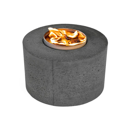 Classic Cylinder Concrete Tabletop Fire Pit with City Bonfire – Portable S’mores Campfire