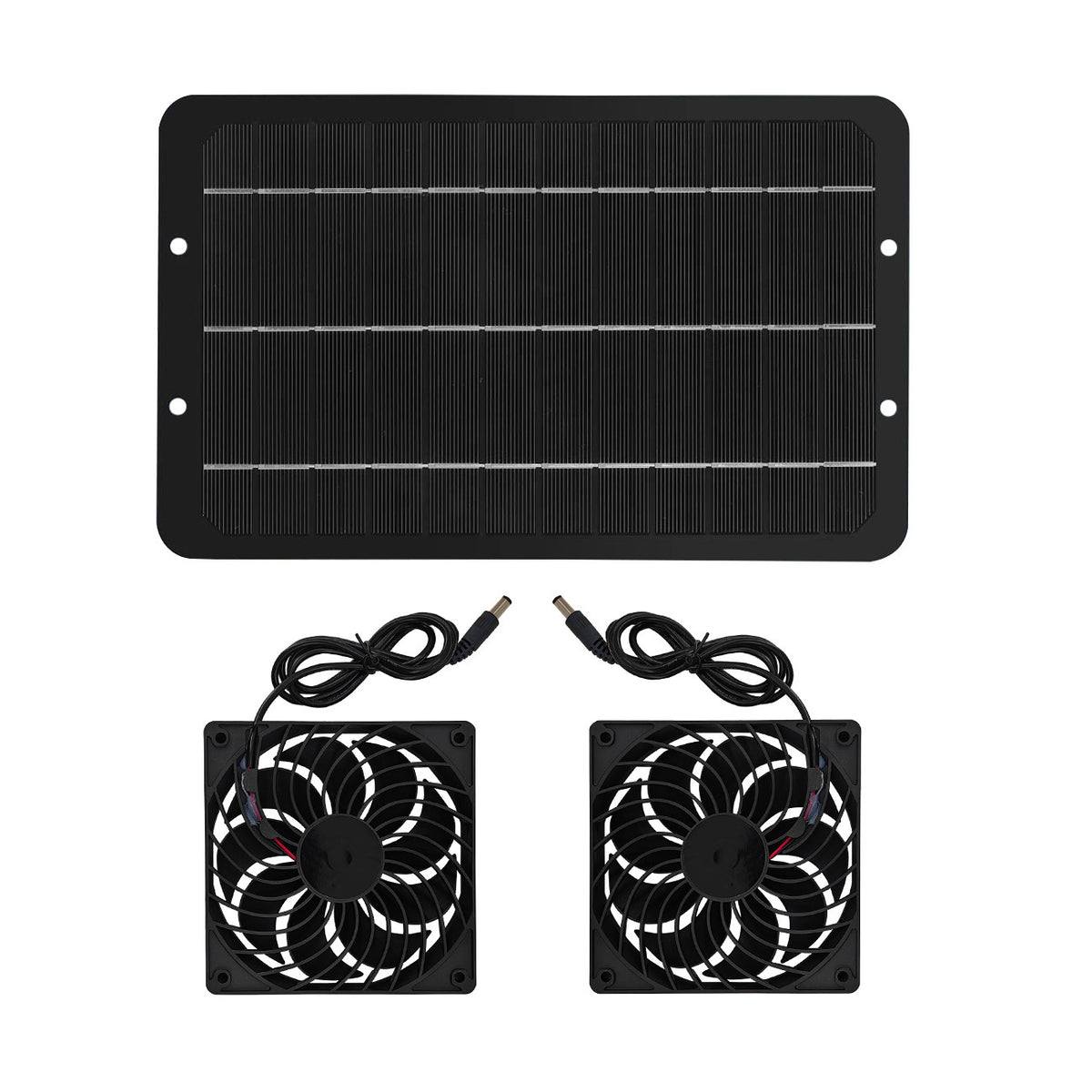 10W Solar Powered Dual Exhaust Fan For Outdoor Ventilation