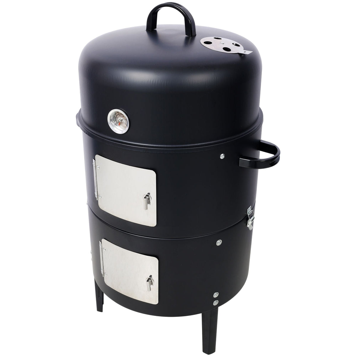 Vertical Charcoal Smoker & Grill – 453 Sq. In. 2-Tier Outdoor BBQ with Thermometer & Dual Access Doors