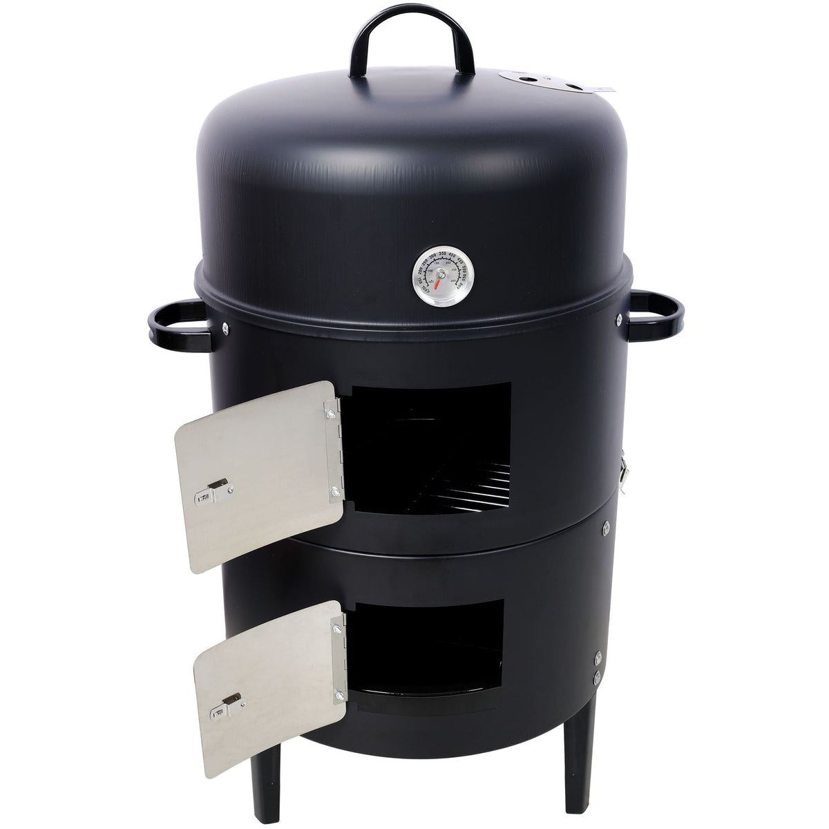 Vertical Charcoal Smoker & Grill – 453 Sq. In. 2-Tier Outdoor BBQ with Thermometer & Dual Access Doors