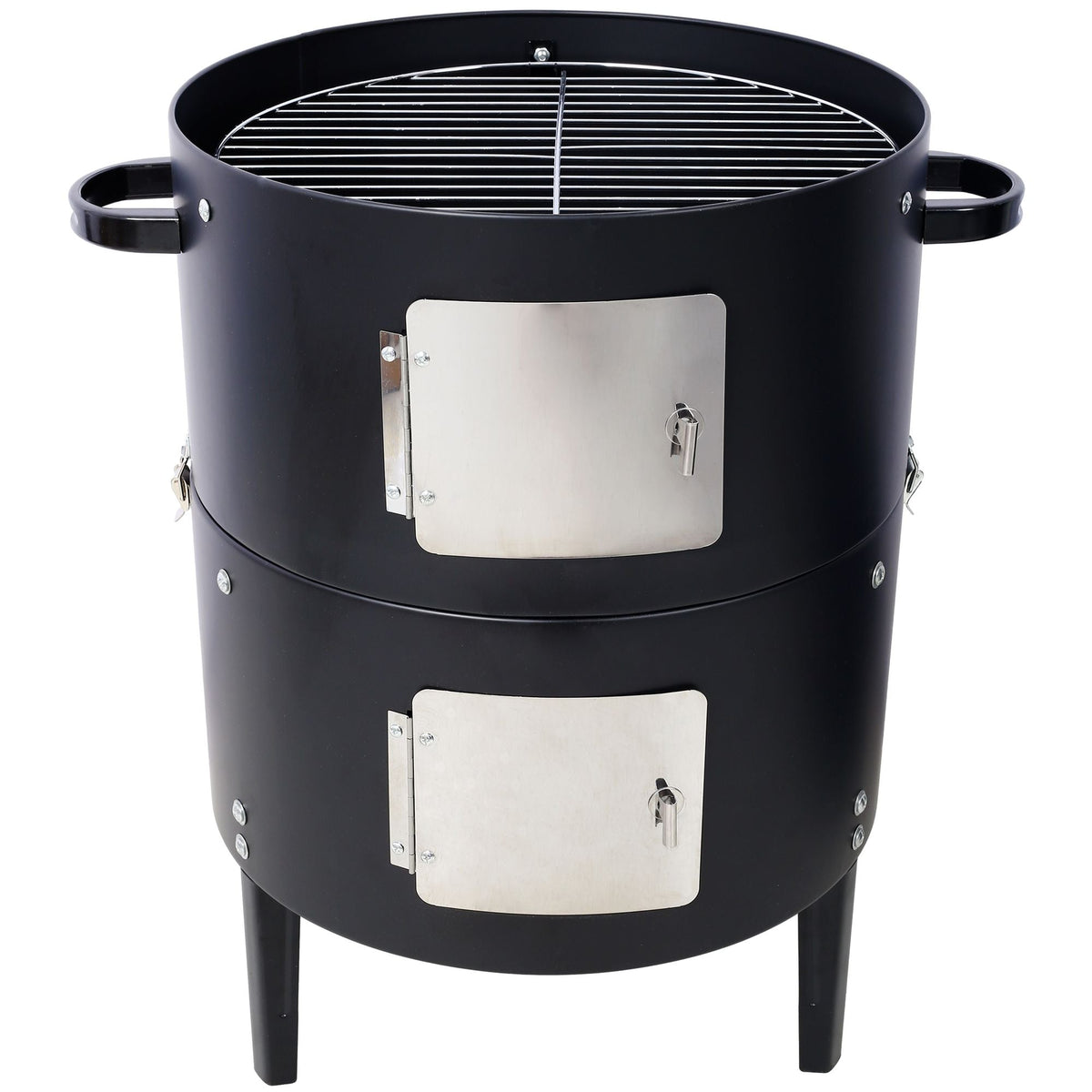 Vertical Charcoal Smoker & Grill – 453 Sq. In. 2-Tier Outdoor BBQ with Thermometer & Dual Access Doors