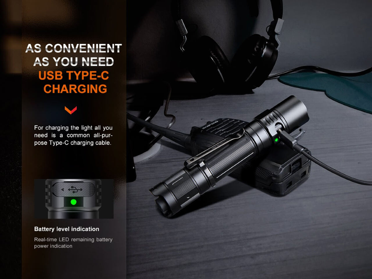 Fenix PD35R 1700-Lumen Rechargeable LED Flashlight – USB-C, 1,100+ ft Beam