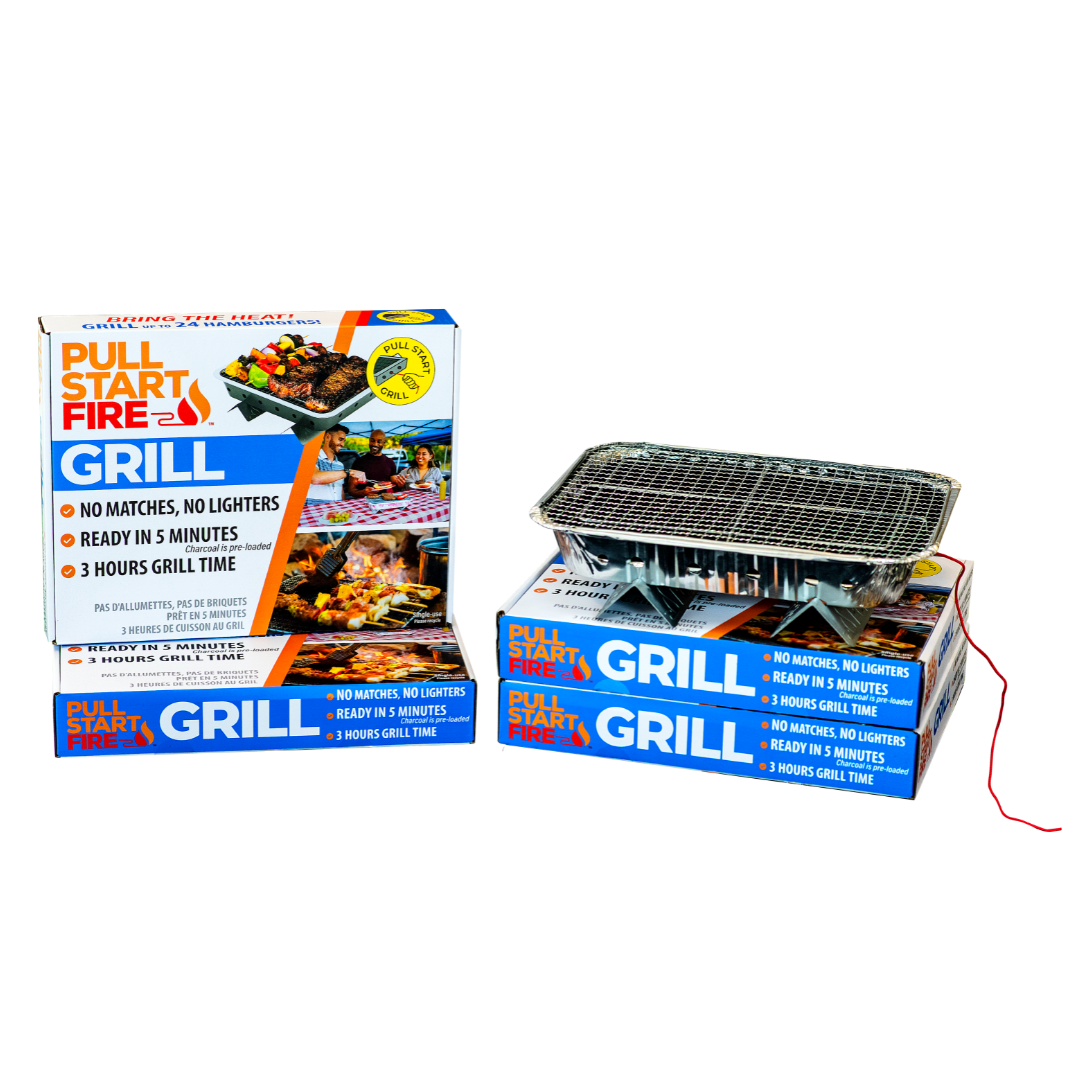 Pull Start Portable Disposable Charcoal Grill – Instant-Light Camping & Tailgating Grill