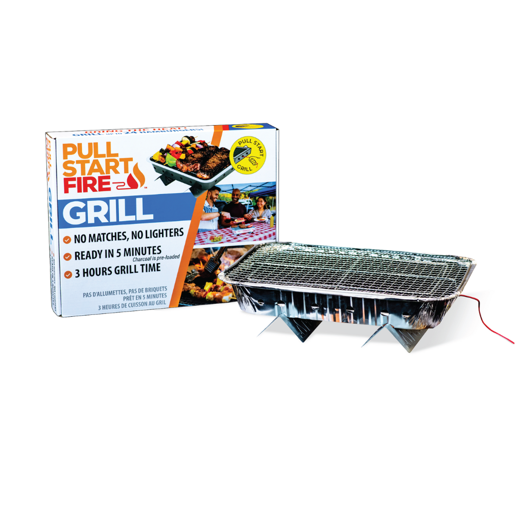 Pull Start Portable Disposable Charcoal Grill – Instant-Light Camping & Tailgating Grill