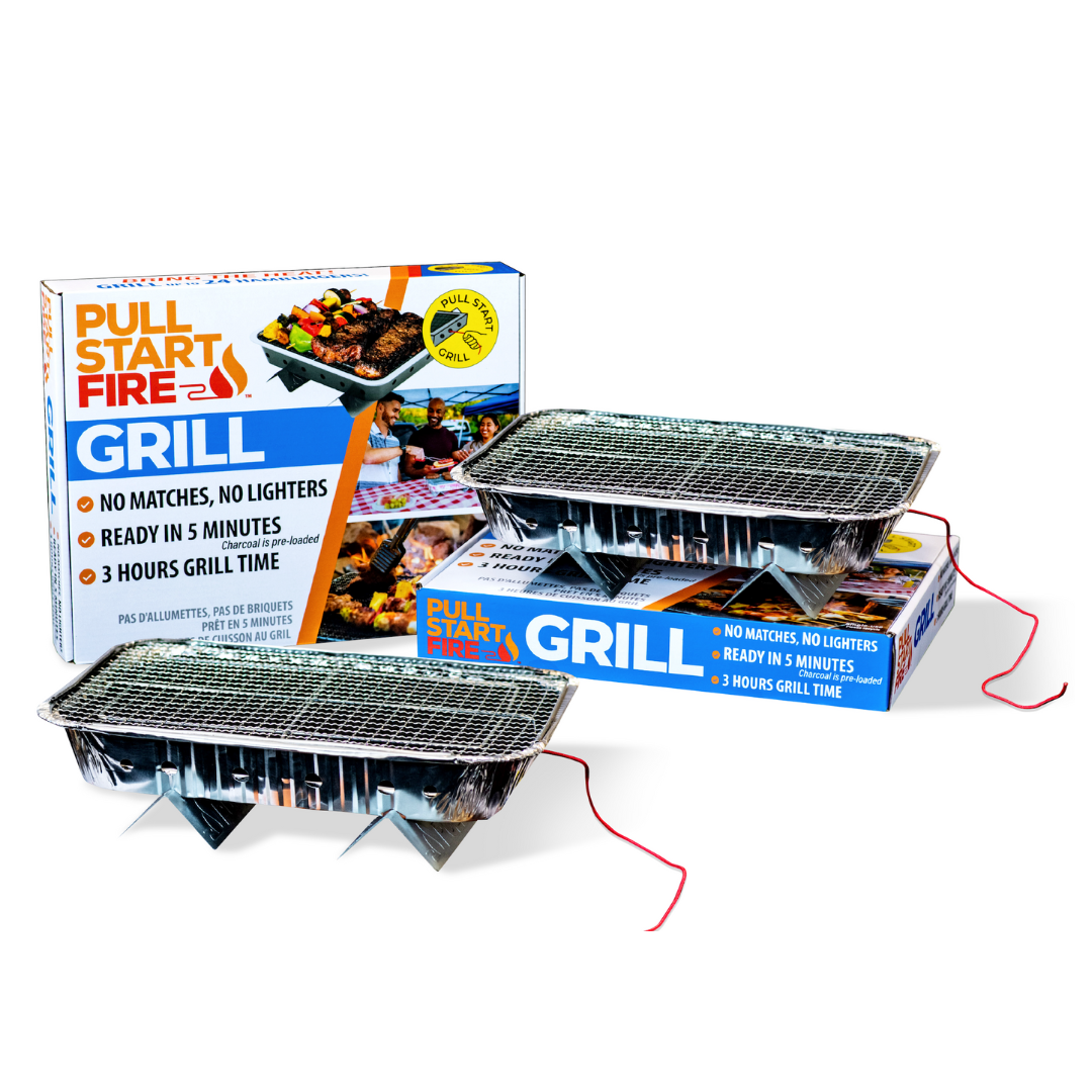 Pull Start Portable Disposable Charcoal Grill – Instant-Light Camping & Tailgating Grill